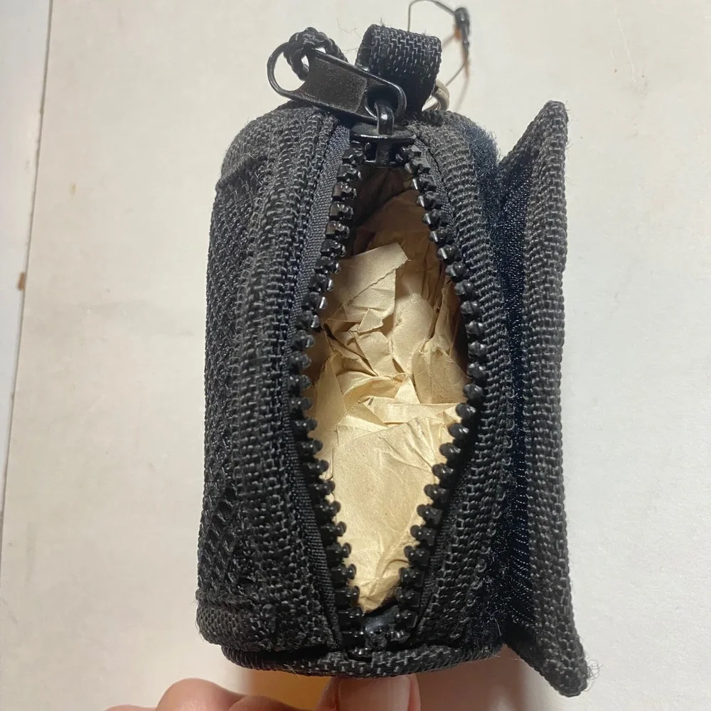 Sideout Black Roll\-Up Wallet Zipper Pocket Key Ring Compact Fabric Organizer